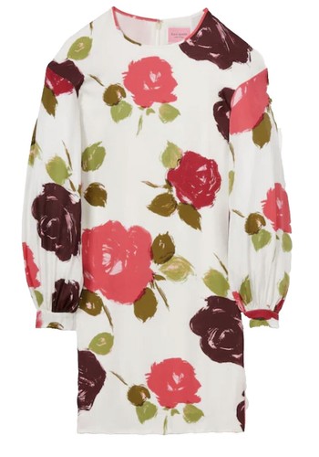 Kate Spade Green Floral Silk Dress Floral Print Flowy Spring Sz large | eBay