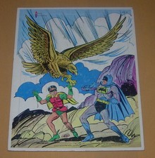 WATKINS BATMAN AND ROBIN FRAME TRAY PUZZLE 1966 GIANT EAGLE COMIC STYLE