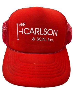 Iver H Carlson & Son, Inc Windows Doors Roofing Hat Cap Snapback Red Mesh  R1D
