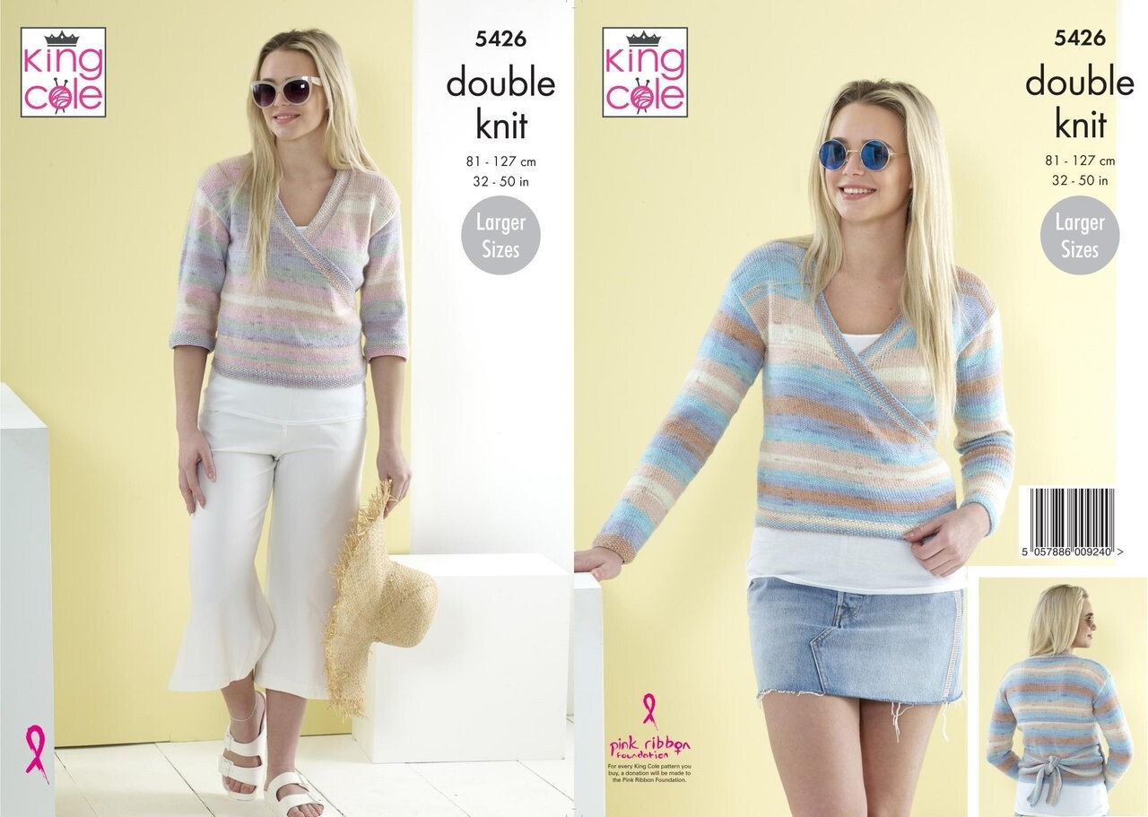 King Cole DK Knitting Pattern - 5426 Ladies Cardigans