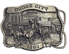 Vintage Dodge City Kansas 1983 Commemorative Belt Buckle Limited Edition  1116