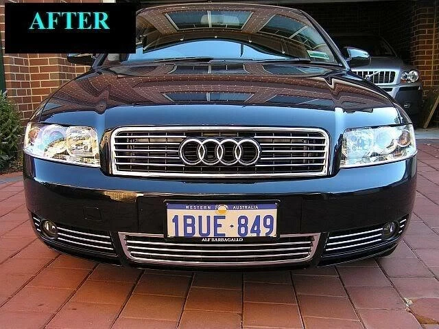 AUDI A4 A6 A8 1998-2005 MOLDURA CROMADA PARRILLA 98 99 00 01 02 03 04 05 Foto 4 de 4