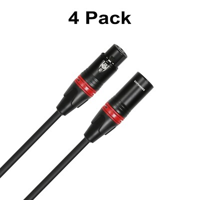 Rannsgeer XLR Male to Female Microphone Cable (4-Pack) R720x-P4