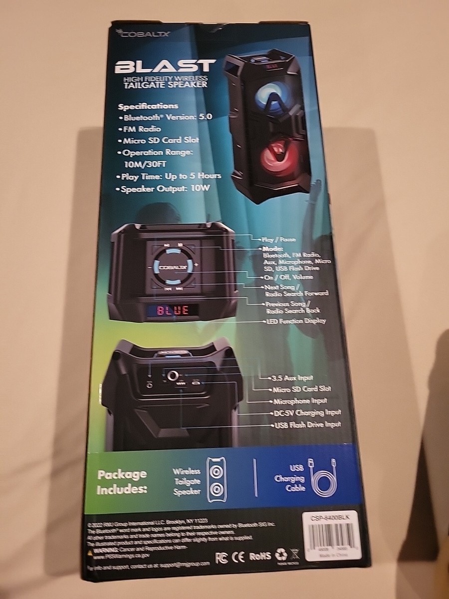 Cobaltx High Fidelity Wireless Tailgate Speaker With LED Lights | eBay