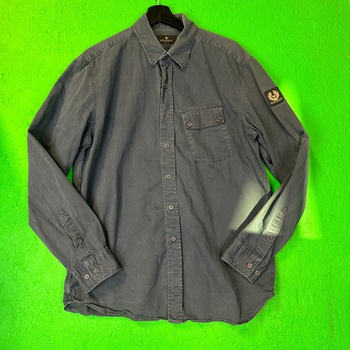 BELSTAFF Mens Shirt SIZE LARGE Authentic Long Sleeve Cotton