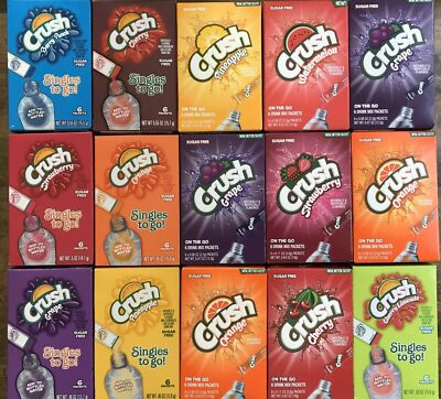 9 X Crush Orange Grape Strawberry Berry Punch Pineapple & Cherry