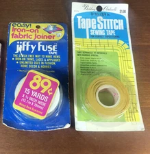Belding Corticelli Tape Stitch Jiffy Fuse Tape Iron On Fabric Joiner Vtg Sew Lot