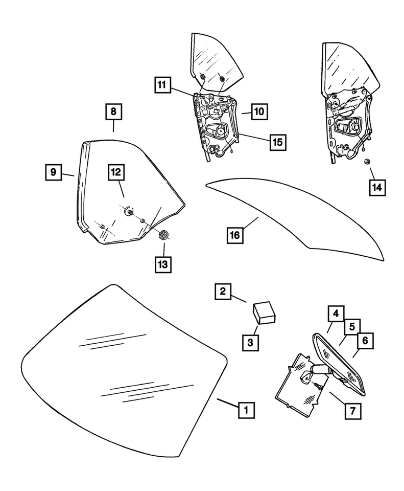 Motor regulador de ventana izquierdo genuino Mopar 2001-2006 Chrysler Sebring 4724417AB Foto 4 de 4