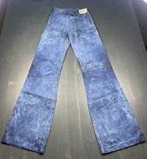 Vintage Seafarer Jeans Mens 28x37 Blue Bell Bottom Bleached Navy Dungaree Talon