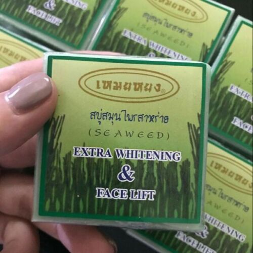 3X Best Thai Seaweed Soap Whitening Body Face Soft Clear Clean Shower Bath 65g. - Picture 1 of 4