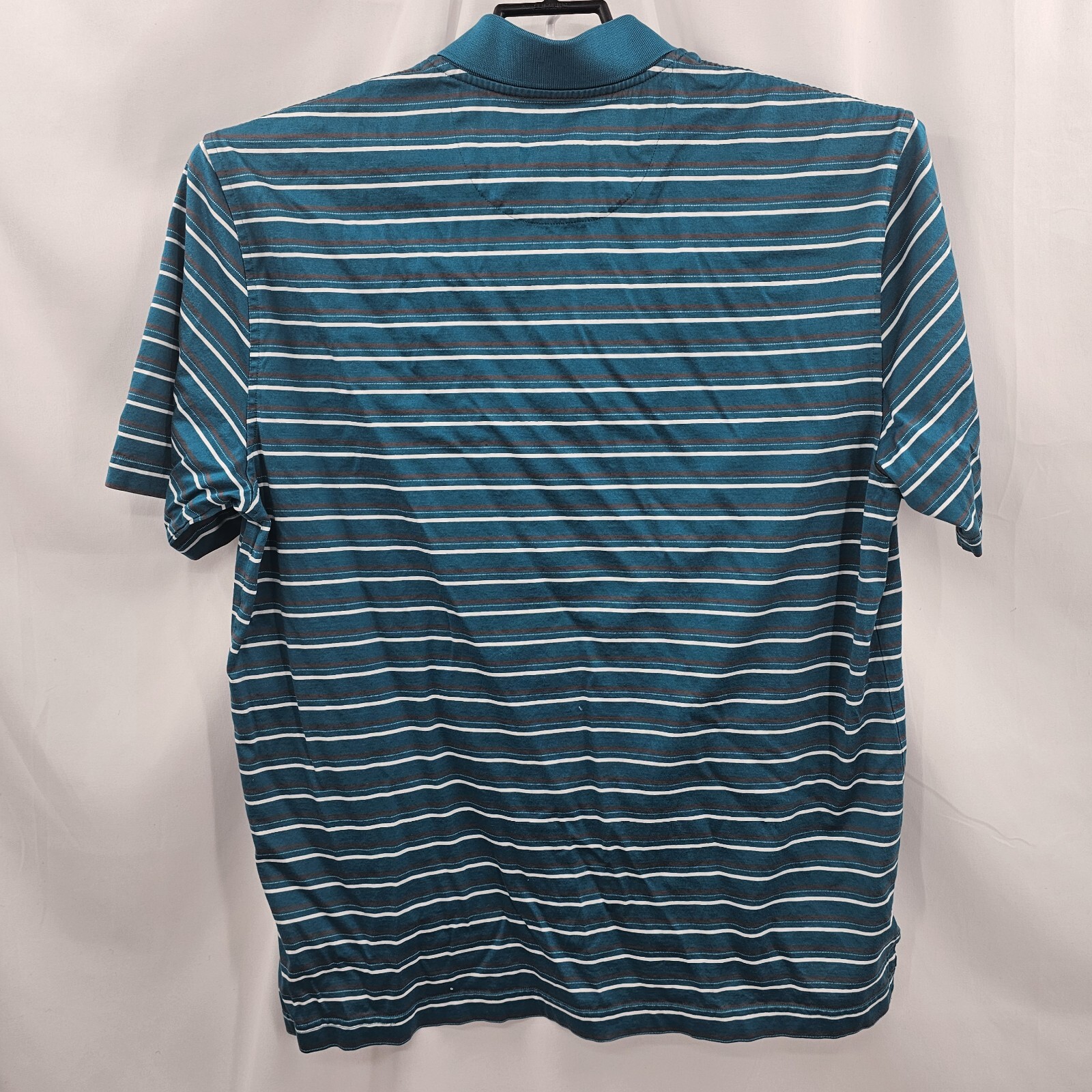Brooks Brothers St. Andrews Links Golf Polo Shirt Men's Large Blue Green Stripe thumbnail 3