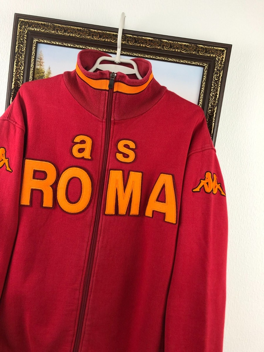 Vintage Kappa AS Roma Football Jacket Soccer Zip Track Top Vintage Kappa AS Roma Football Jacket Soccer Zip Track Top