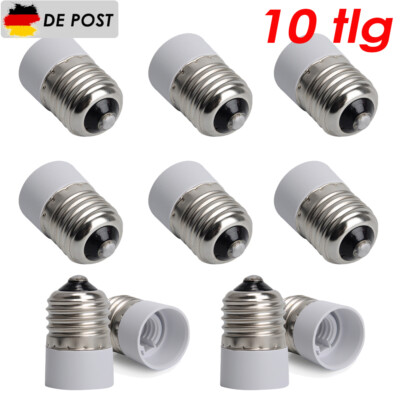 10tlg E27 auf E14 Lampensockel Adapter LED Lampe to Fassung Sockel Adaptersockel