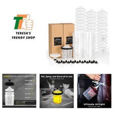 22 Oz Disposable Paint Spray Gun Cup System for HVLP & LVLP Spraying, 45 Liners