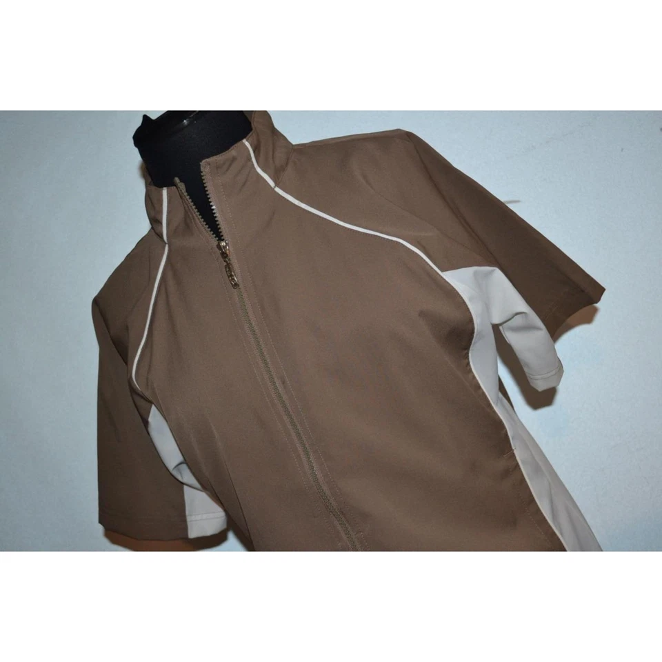 Chaqueta de golf 25146 IZOD cortavientos cremallera tostado poliéster talla grande para mujer Foto 4 de 4