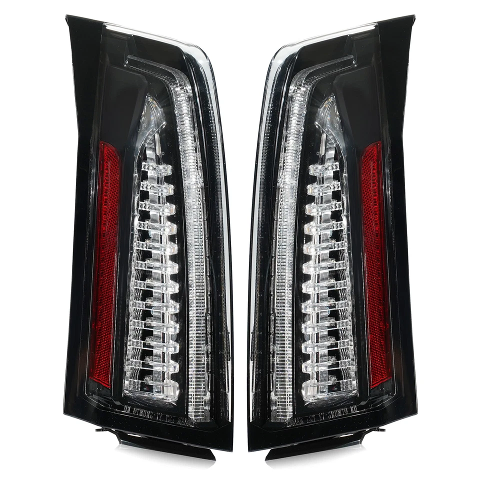 Red Upgrade Black LED Tail Light For 2013-2018 Cadillac ATS Sedan Left+Right Set - Image 2 of 4