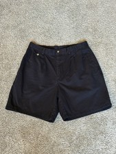 Vtg Nautica Black Pleated Front Chino Dress Shorts Men's Sz 36