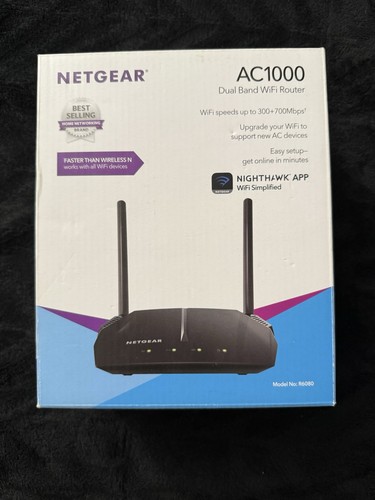 NETGEAR Nighthawk AC1000 Wi-Fi Router R6080 Black