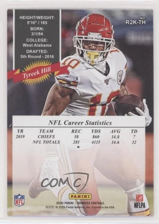 2020 Panini Donruss Retro 2000 Tyreek Hill #R2K-TH - Image 2 of 2