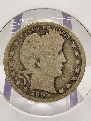 1909-D Barber Quarter Raw about good