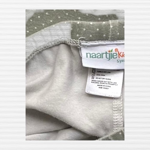 Naartje Girls Apple Print Tunic Legging Outfit Beige Red Green Cotton Size 5 - Picture 23 of 23