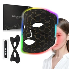 Red Light Therapy Mask with Eye Mask 7 Colors Beauty LED Face Mask and Infrared
