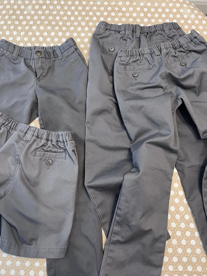 Lands End Girls Gray Pants & Short Size 6 Ad Waist School Uniform Lot Of 4 - Image 4 of 4
