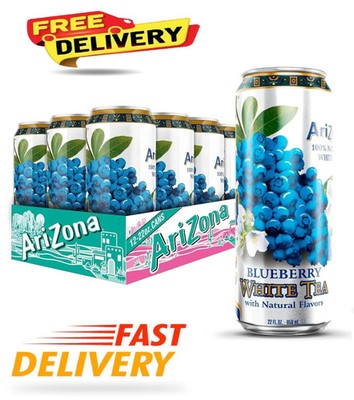 AriZona Blueberry White Tea - Big Can, 22 Fl Oz (Pack of 12)