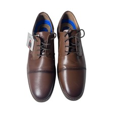 Nunn Bush Mens Brown Leather Cap Toe Oxford Dress Shoes Size 9 1/2 Wide