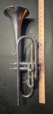 King K20 Soprano Bugle Old Rare Silver. Trumpet 2 Valves. Tested