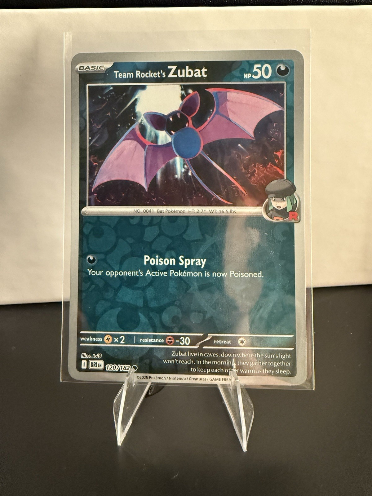 Team Rocket's Zubat 120/182 Reverse Holo Destined Rivals Pokemon TCG