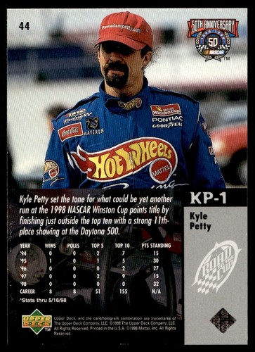 1999 Upper Deck Road To The Cup Kyle Petty #44 - Picture 2 of 2
