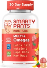 SmartyPants Kids Multivitamin Gummies - Improved Formula Omega 3 (DHA/EPA) 100CT