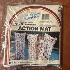 Vintage 1987 Intex The Wet Set Action Mat Beach Pool Float Style 59711 72  x27  