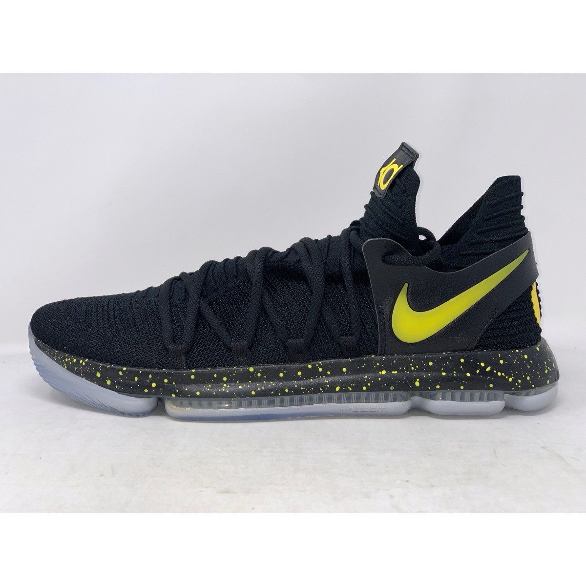 Nike Zoom KD10 'Oregon Ducks PE' Yellow Black Sneakers, Size 16