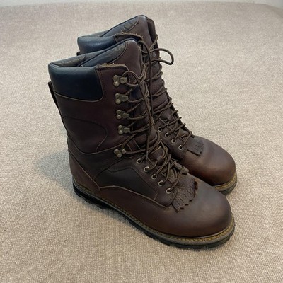 Wood N Stream Boots Mens Size 13M Brown Leather Insulated Vibram Work 5007
