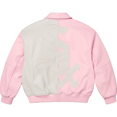 Supreme Chicago White Sox Leather Varsity Jacket Pink | eBay