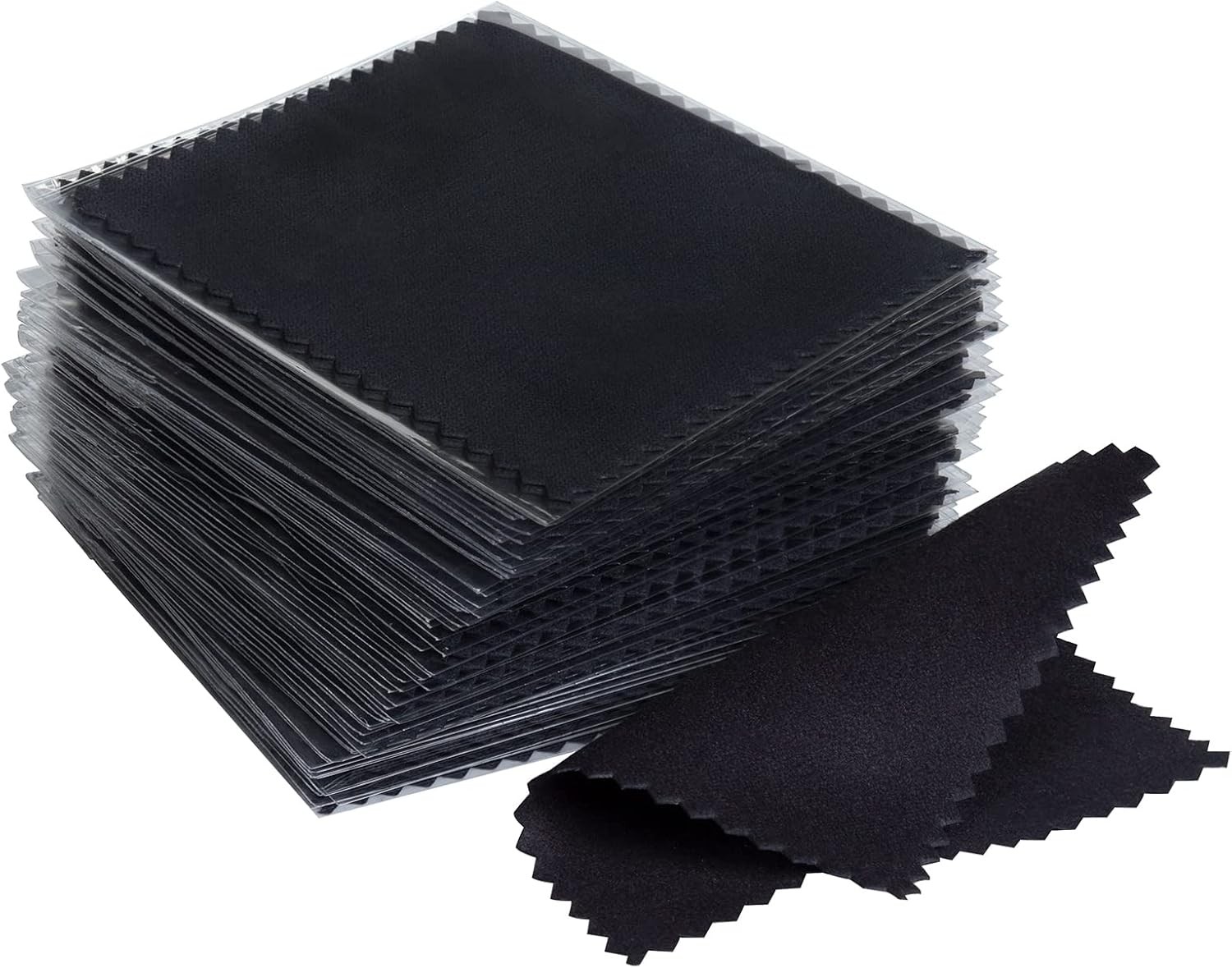 100pcs CATIFLIN Premium Jewelry & Silver Polishing Cloths in Black