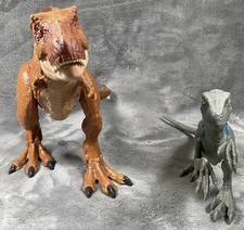 Jurassic World Set Of 2 Dinosaurs Tyrannosaurus  Velociraptor T-Rex  Raptor