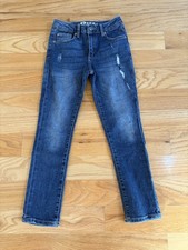 Peek Brand Youth Size 8 M Jeans Dungaree Distressed Adjustable Waist EUC