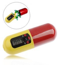 Portapillole Timer Portatile Rosso Portachiavi con Funzione Promemoria e Conto alla Rovescia