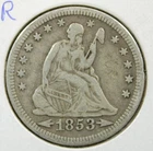 1853 SEATED LIBERTY QUARTER WITH ARROWS/RAYS (7008)
