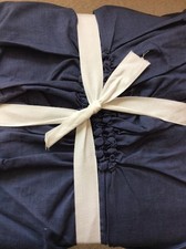 Pottery Barn Teen Simply Smocked Twin / XL Twin Duvet Indigo Blue NEW Cotton Mix