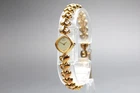 Vintage 1996 [Exc+4] Seiko 1E20-5280 Gold Dial Quartz Women's Watch From JAPAN