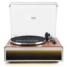 Vinyl record player with Bluetooth, built-in HiFi speakers, belt-drive,cartridge