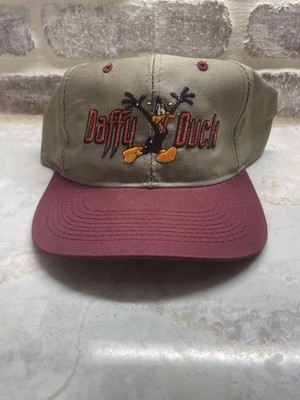 Vintage Looney Tunes Daffy Duck Hat Cap Strap Back Embroidered Cartoon Mens 90s