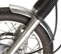 "SR500 19\" Aluminium Fender KotflüGel 'Shorty' Blank Mit Alu-Halter GebüRstet"