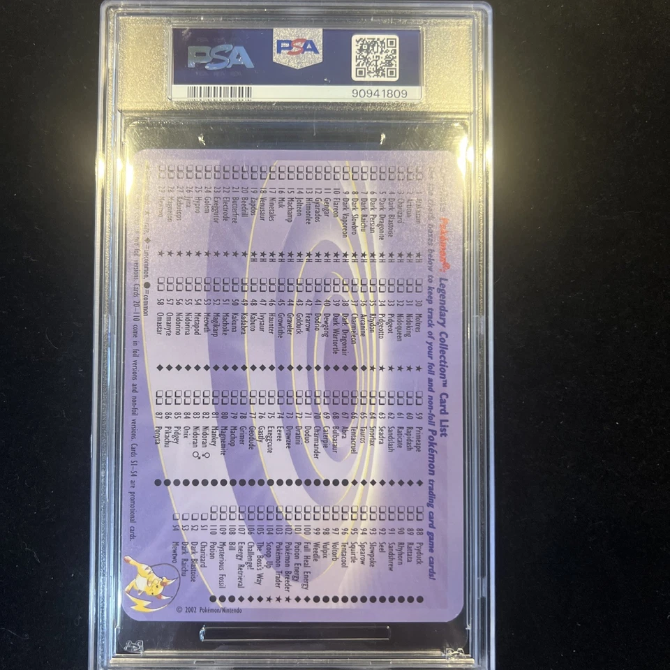 Pokemon Legendary Collection Dark Blastoise Box Topper PSA 9 - Image 2 of 2