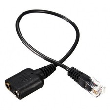Professional Dual 35mm Audio Cable Adapter with RJ9 RJ10 Connector for Headsets