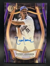 2025 Topps Tribute Baseball Randy Johnson Purple On Card Auto /50 Diamondbacks